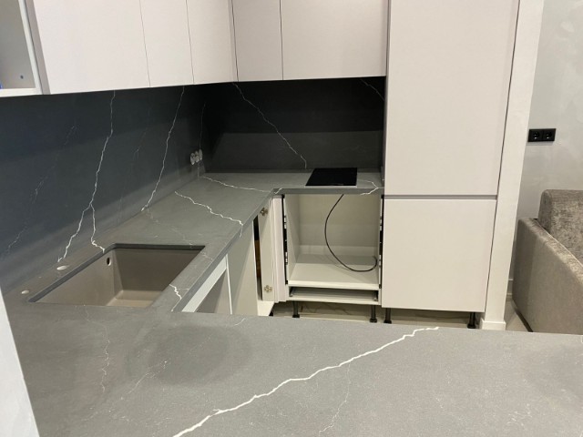 Столешница Vicostone BQ 8730 CEMENTO (BRUSHED) с интегрированной подстольной мойкой
